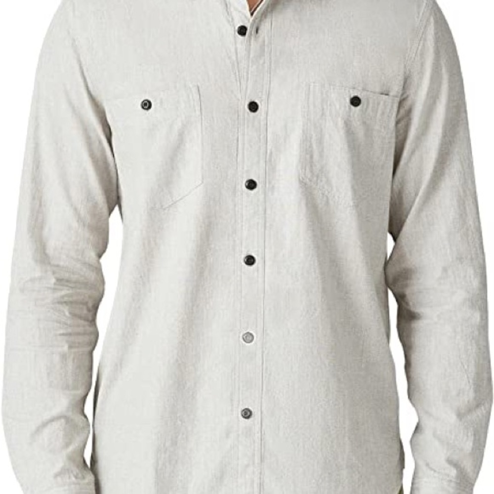 LuckyBrand Jaybird Workwear button down shirt grey melange size Med. WASHED ONCE